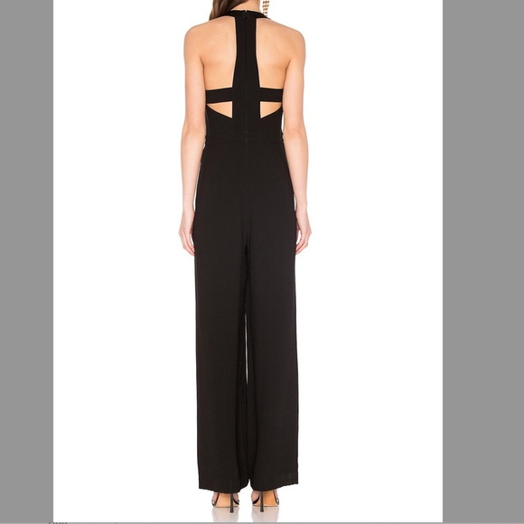 EUC BCBGMAXAZRIA BLACK EMANUEL CUTOUT JUMPSUIT PANTSUIT - Picture 2 of 14